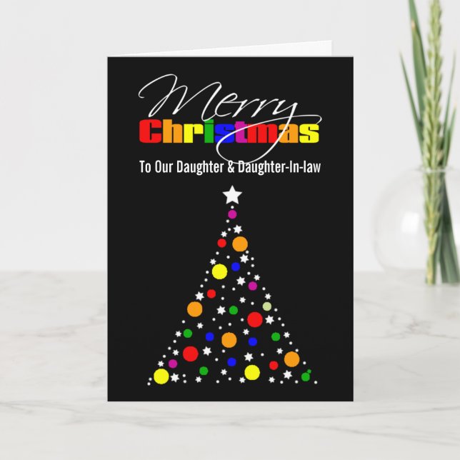 Weihnachtsbaum Rainbow Feiertagskarte (Vorderseite)