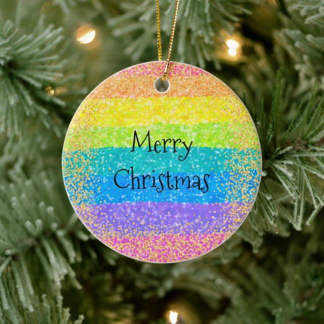 Weihnachtsbaum Rainbow Keramik Ornament (Baum)