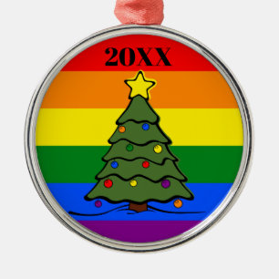 Weihnachtsbaum Rainbow Ornament Nachricht Aus Metall