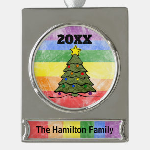 Weihnachtsbaum   Rainbow Ornament   Namen und Jahr
