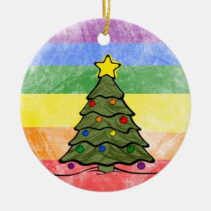 Weihnachtsbaum   Rainbow Ornament   Namen und Jahr