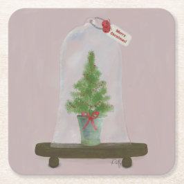 Weihnachtsbaum Rechteckiger Pappuntersetzer