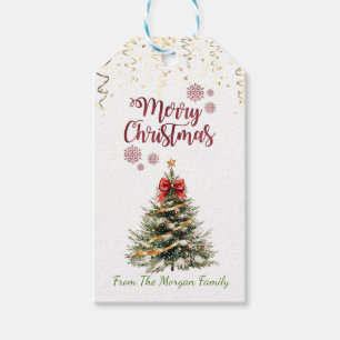 Weihnachtsbaum Red Bow Confetti Geschenk Geschenkanhänger