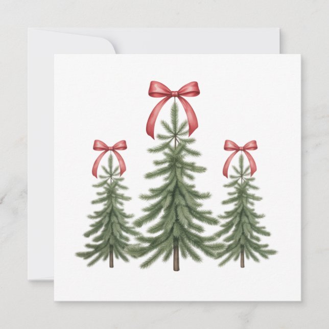Weihnachtsbaum Red Bow Retro Frohe Weihnachten Wei (Vorderseite)