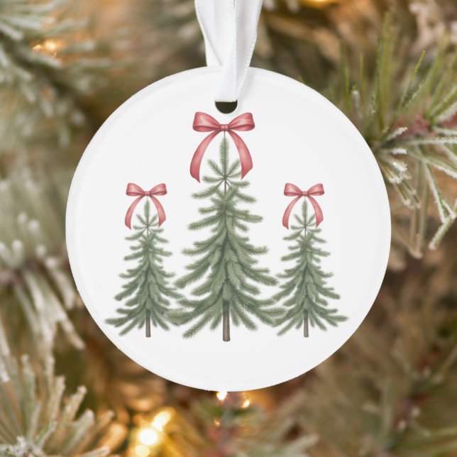 Weihnachtsbaum Red Bow Retro Frohe Weihnachten Wei Ornament (Baum)