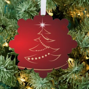 Weihnachtsbaum Red Gold Ornament Card mit Star Karte