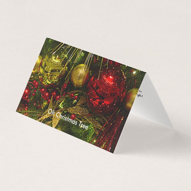Weihnachtsbaum Red & Gold Weihnachtszehnkarte (Vorderseite)