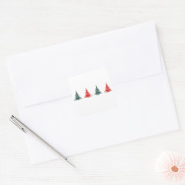 Weihnachtsbaum Red Green Design Quadratischer Aufkleber