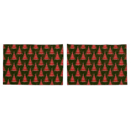 Weihnachtsbaum Red Green Muster Design Kissenbezug