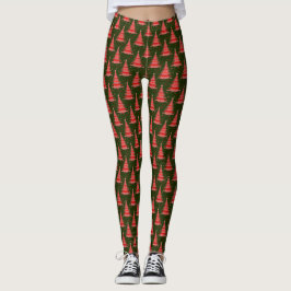 Weihnachtsbaum Red Green Muster Design Leggings