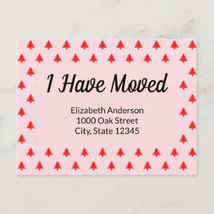 Weihnachtsbaum Red Holiday Moving Ankündigung Postkarte