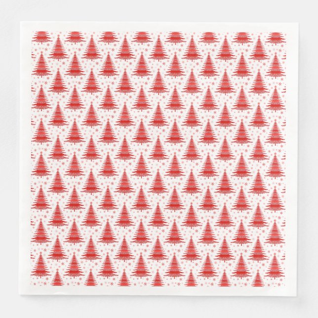 Weihnachtsbaum Red Pattern Design Serviette (Vorderseite)