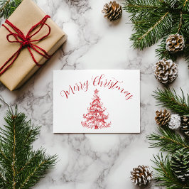 Weihnachtsbaum Red Toile Postkarte