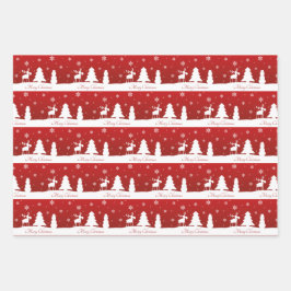 Weihnachtsbaum Reindeer Snowman Geschenkpapier Set