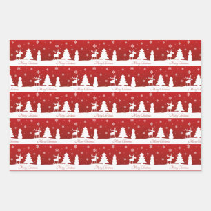 Weihnachtsbaum Reindeer Snowman Geschenkpapier Set