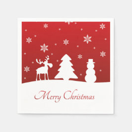 Weihnachtsbaum Reindeer Snowman Serviette