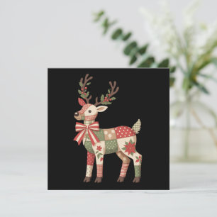 Weihnachtsbaum Reindeer Stickerei Tier Feiertagskarte