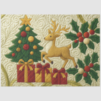 Weihnachtsbaum Rentiergeschenke gequiltet aussehen Seidenpapier