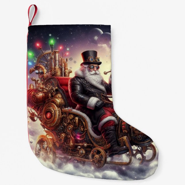 Weihnachtsbaum/Rentiersteampunkt Weihnachten/Winte Kleiner Weihnachtsstrumpf (Vorderseite)