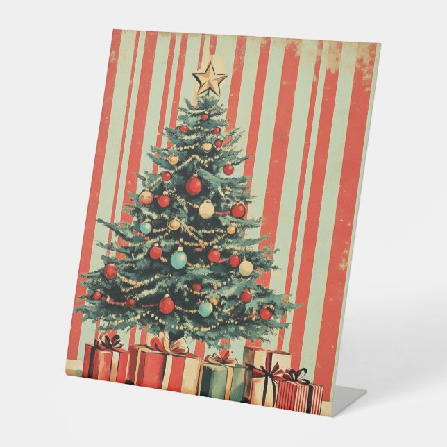 Weihnachtsbaum Retro 1940er-Zeitschrift Sockelschild (Vorderseite)