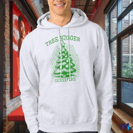 Weihnachtsbaum - Retro Halftone Pine Green Hoodie