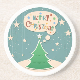 Weihnachtsbaum Retro Weihnachtsdesign Untersetzer