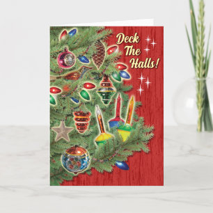 Weihnachtsbaum Retro Weihnachtskarte Feiertagskarte