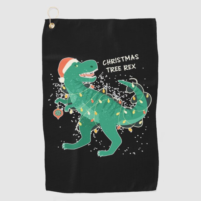 Weihnachtsbaum-Rex Golfhandtuch (Vorderseite)