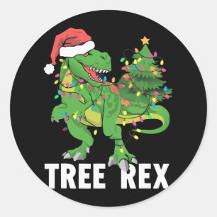 Weihnachtsbaum Rex Xmas Trex Pajamas Männer Runder Aufkleber