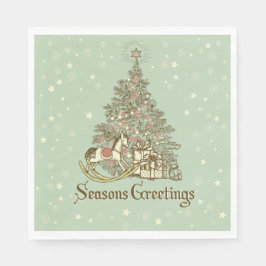 Weihnachtsbaum Rocking Horse Stars Serviette