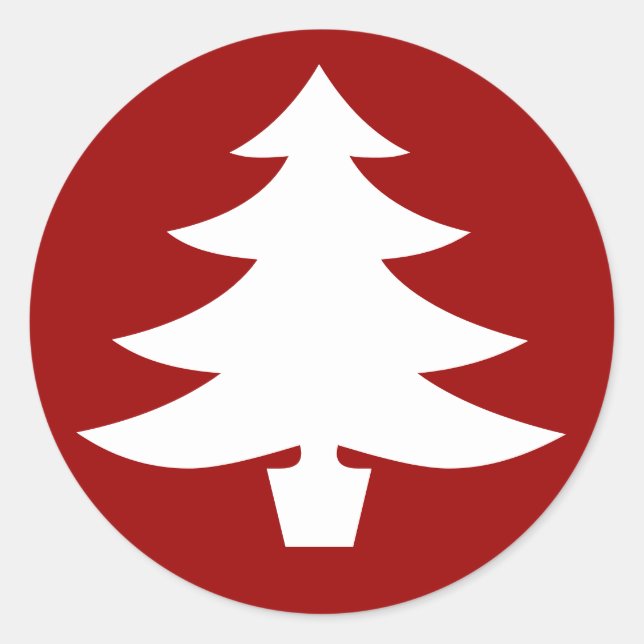 Weihnachtsbaum, rot runder aufkleber (Vorderseite)