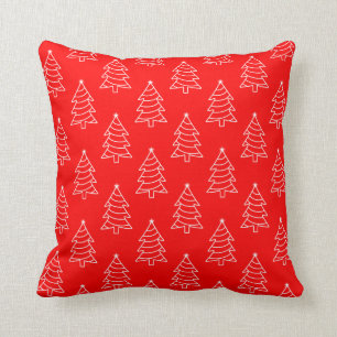 Weihnachtsbaum Roter Hintergrundekissen Kissen