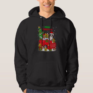 Weihnachtsbaum Roter LKW Beleuchtung Boston Terrie Hoodie