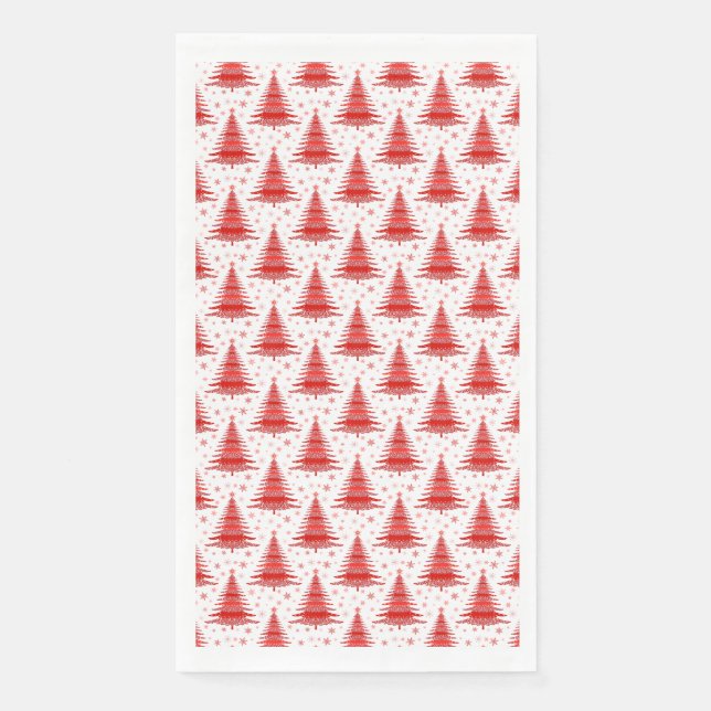 Weihnachtsbaum rotes Musterdesign Serviette (Vorderseite)