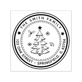 Weihnachtsbaum-Rücksende-Adresse-Stempel Permastempel