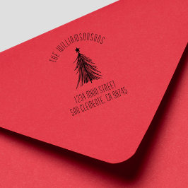 Weihnachtsbaum-Rücksendeadresse Gummistempel