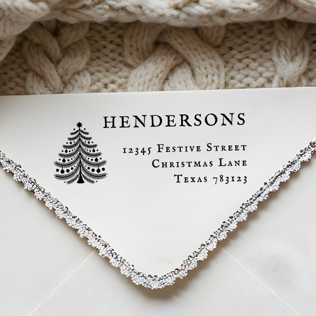 Weihnachtsbaum Rücksendeadresse Rubber Briefmarke Permastempel (Von Creator hochgeladen)