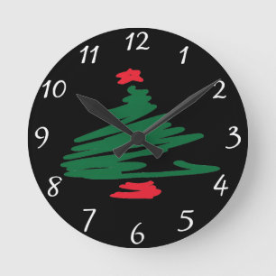 Weihnachtsbaum Runde Wanduhr