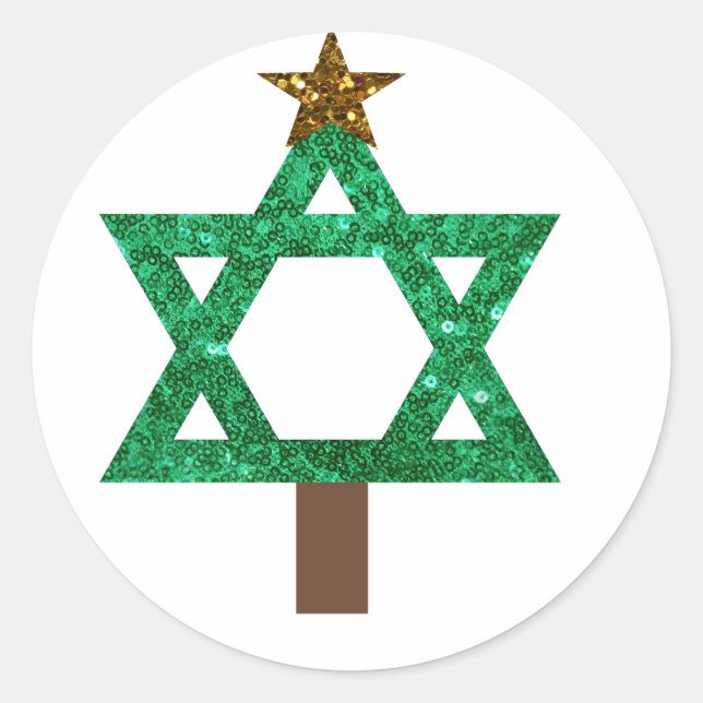 Weihnachtsbaum Runder Aufkleber (Vorderseite)