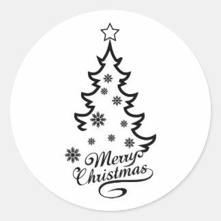 Weihnachtsbaum Runder Aufkleber