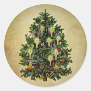 Weihnachtsbaum Runder Aufkleber