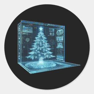 Weihnachtsbaum Runder Aufkleber