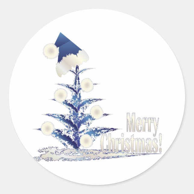 Weihnachtsbaum Runder Aufkleber (Vorderseite)
