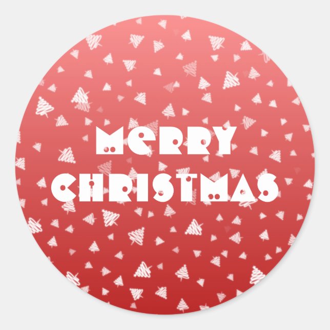 Weihnachtsbaum Runder Aufkleber (Vorderseite)