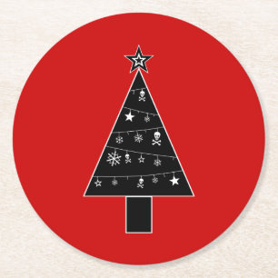 Weihnachtsbaum Runder Pappuntersetzer