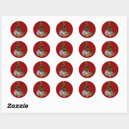 Weihnachtsbaum-Rundsticker Runder Aufkleber