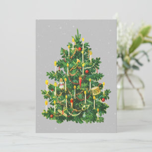 Weihnachtsbaum rustikale Flachkarte Feiertagskarte