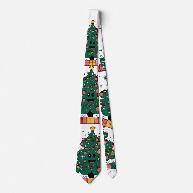 Weihnachtsbaum Saison Grüße Krawatte (Vorderseite)