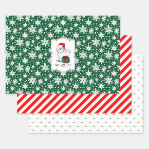 Weihnachtsbaum Santa Bichon Frise Hund Niedlich Geschenkpapier Set