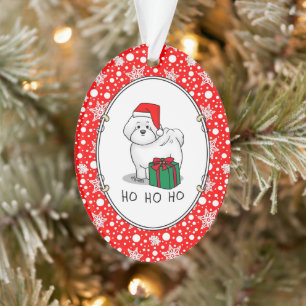 Weihnachtsbaum Santa Bichon Frise Hund Niedlich Ornament